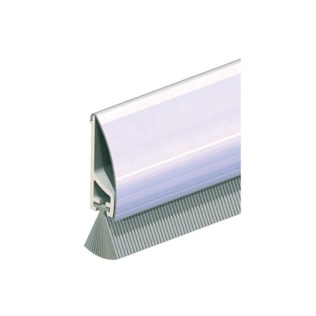 Profil de bas de porte en PVC habillage inox avec brosse en 1 M - ELLEN