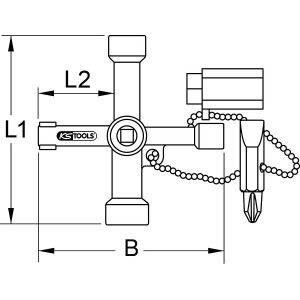 Clé universelle pour armoire électrique - KS TOOLS