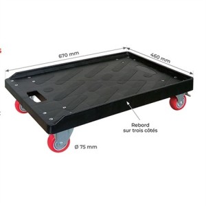 Plateau à rebords 300 kg pour bacs de stockage