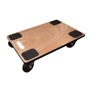 Plateau roulant bois 350 kg - 600 x 400 mm roues caoutchouc