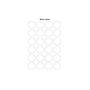 Feuille avec 24 étiquettes blanches