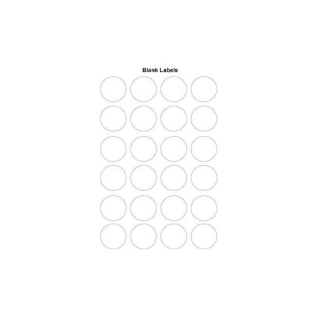 Feuille avec 24 étiquettes blanches