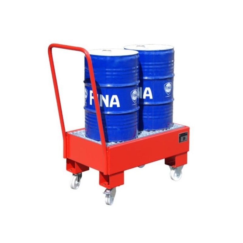 Chariot mobile de rétention pour fûts de 60 litres