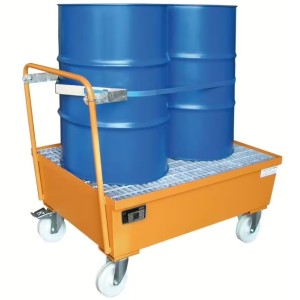Chariot de rétention pour 2 fûts de 200 litres