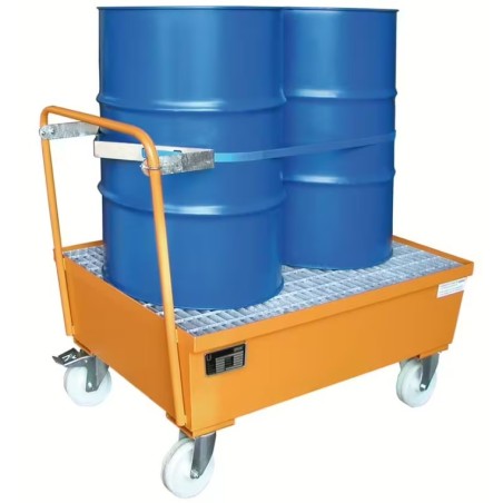 Chariot de rétention pour 2 fûts de 200 litres
