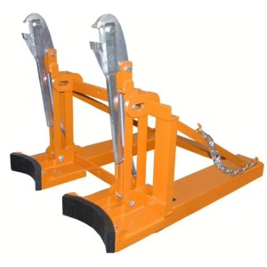 Pince pour 2 fûts en acier peint ou galva pour chariot élévateur