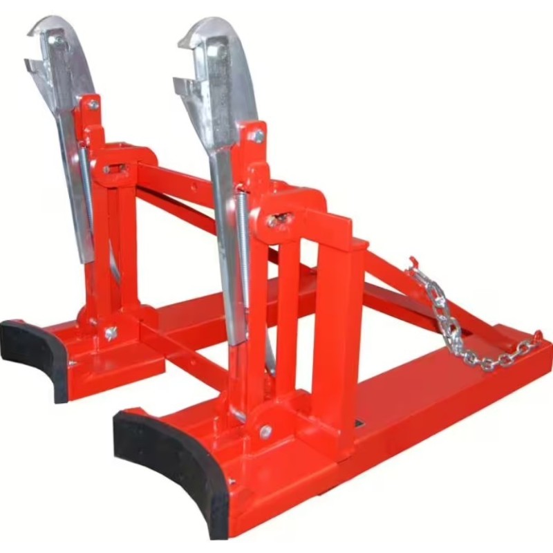 Pince pour 2 fûts en acier peint ou galva pour chariot élévateur