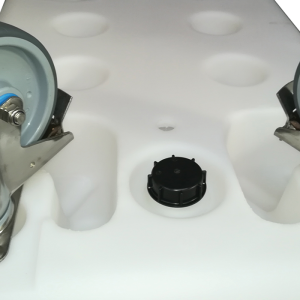 Bac double parois 310 L avec roues chape inox