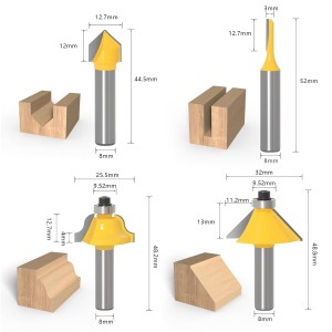 Coffret de 15 Fraises à Rainurer Bois en Carbure de Tungstène,