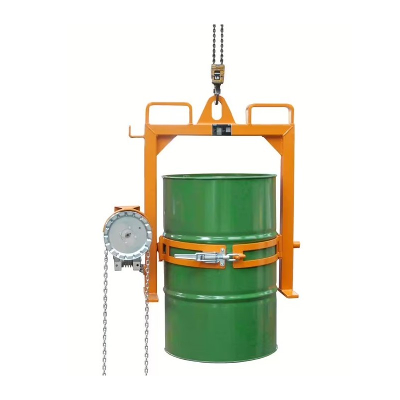 Basculeur de fût avec prise pour grue et chariot élévateur