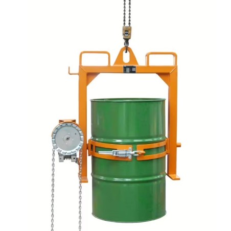 Basculeur de fût avec prise pour grue et chariot élévateur