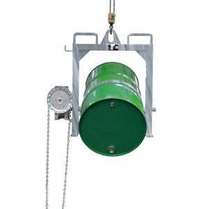 Basculeur de fût avec prise pour grue et chariot élévateur