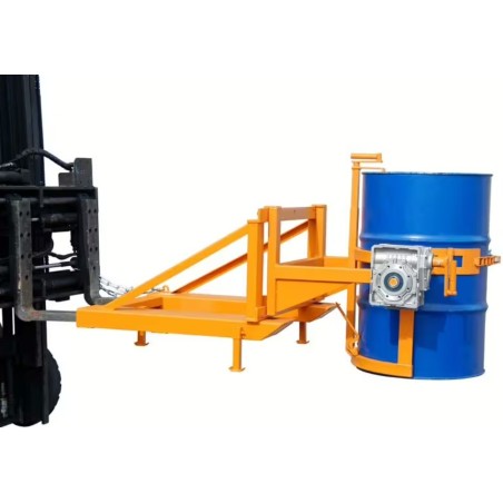 Basculeur de fût par manivelle pour chariot élévateur
