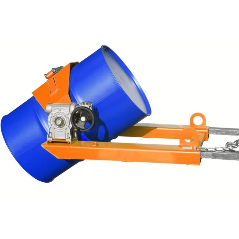 Basculeur de fût et de poubelles pour chariot élévateur