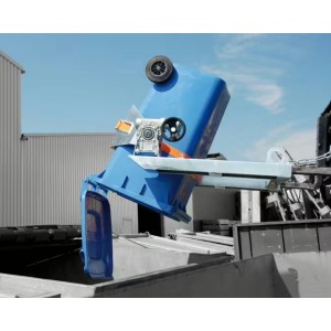 Basculeur de fût et de poubelles pour chariot élévateur