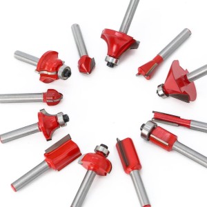 Lot de 12 embouts de défonceuse tige de 6 mm en carbure de tungstène Lot de 12 embouts de défonceuse tige de 6 mm en carbure de tungstène