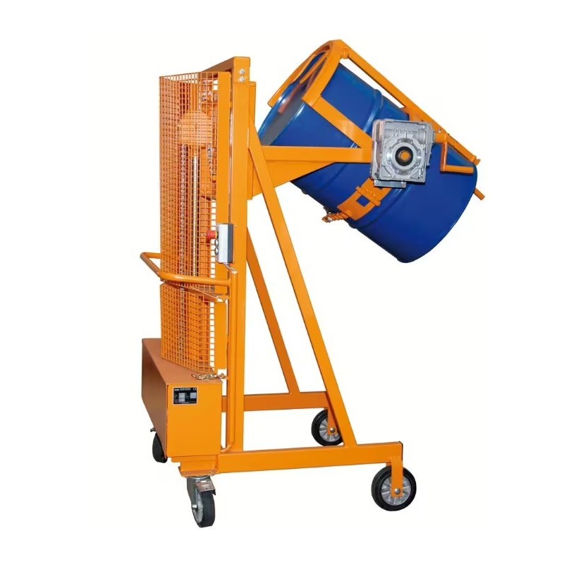 Chariot manuel pour le vidage de fût électro-hydraulique