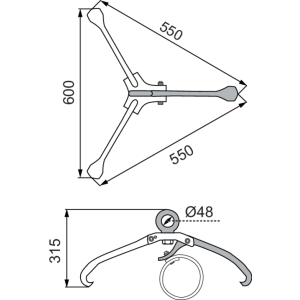 Pince à fût diamètre nominal entre 570mm et 620mm