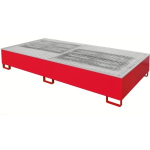 Bac de rétention pour 2 IBC avec volume de rétention 1135 litres