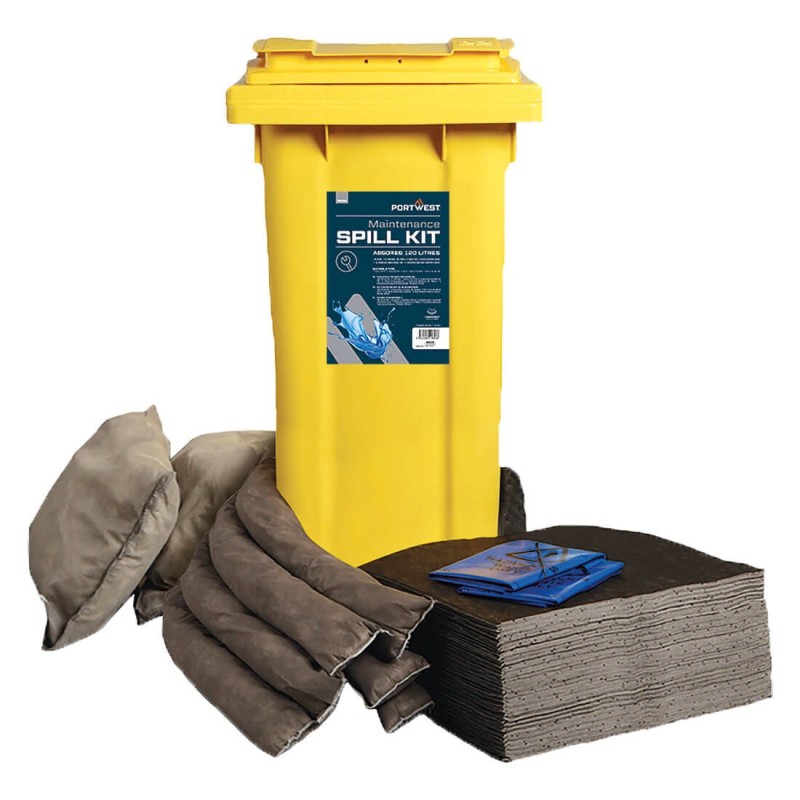 Kit absorbant de maintenance 120 litres Gris avec bac de transport
