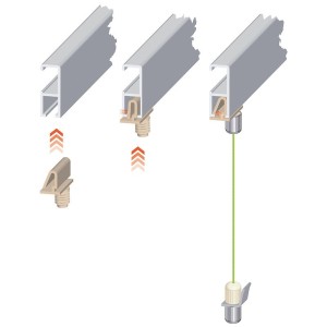 Kit cimaise 2 fil de 2m + 2 crochets suspenseur