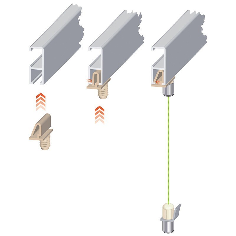 Kit cimaise 2 fil de 2m + 2 crochets suspenseur Kit cimaise 2 fil de 2m + 2 crochets suspenseur
