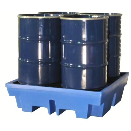 Bac de rétention en PE pour maxi 4 fûts de 200 litres charge 1250 kg