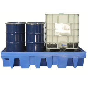 Bac de rétention en PE pour 8 fûts de 200 L ou 2 IBC de 1000 L