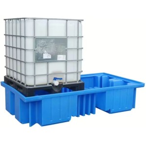 Bac de rétention en PE pour 2 IBC de 1000 L