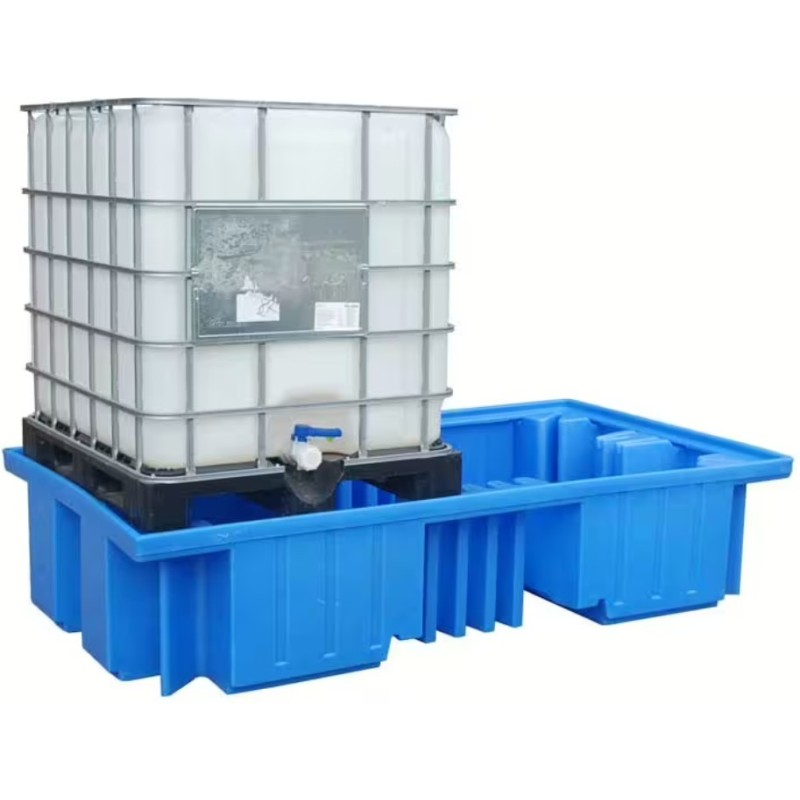 Bac de rétention en PE pour 2 IBC de 1000 L