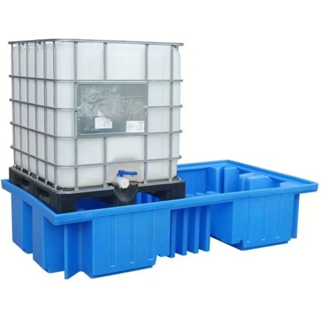 Bac de rétention en PE pour 2 IBC de 1000 L