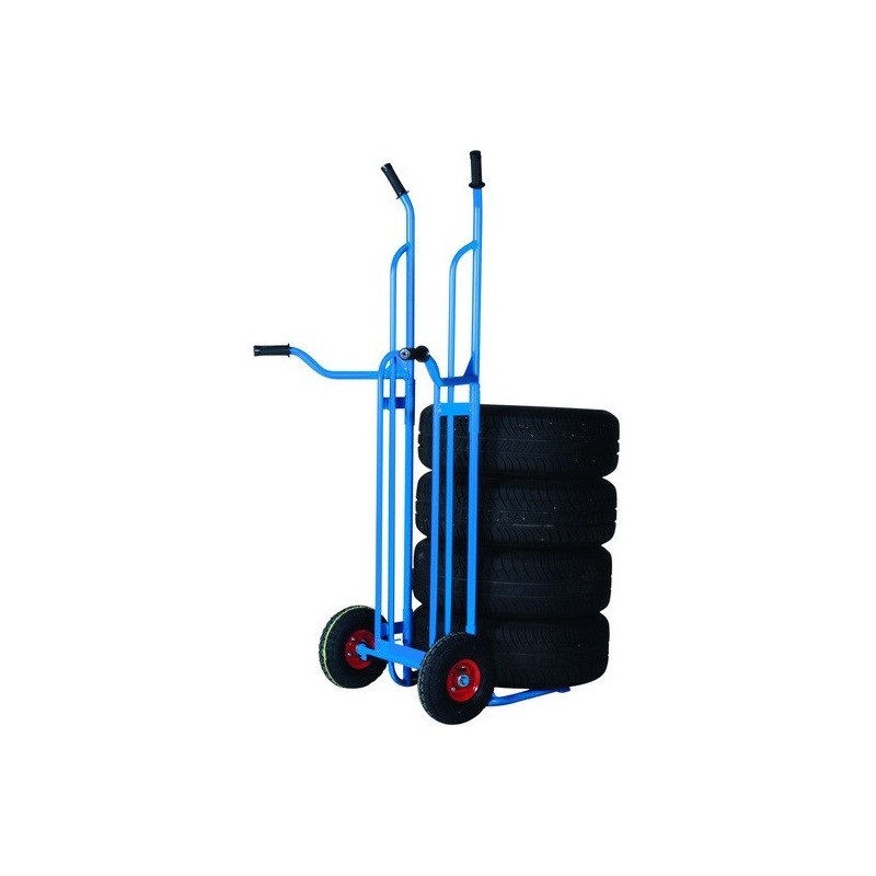 Diable pour pneus avec poignées hautes et basses