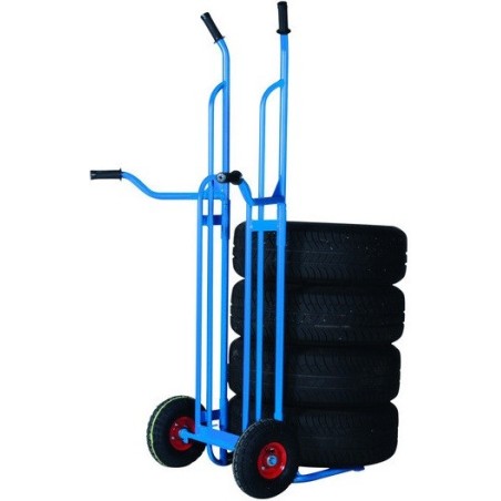 Diable pour pneus avec poignées hautes et basses