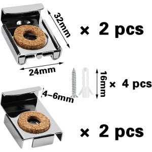 Lot de 4 Pattes de fixation Miroir