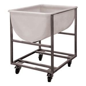 Chariot inox avec bac à pâtière