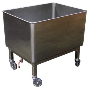 Cuve inox roulante alimentaire avec vidange 80 litres