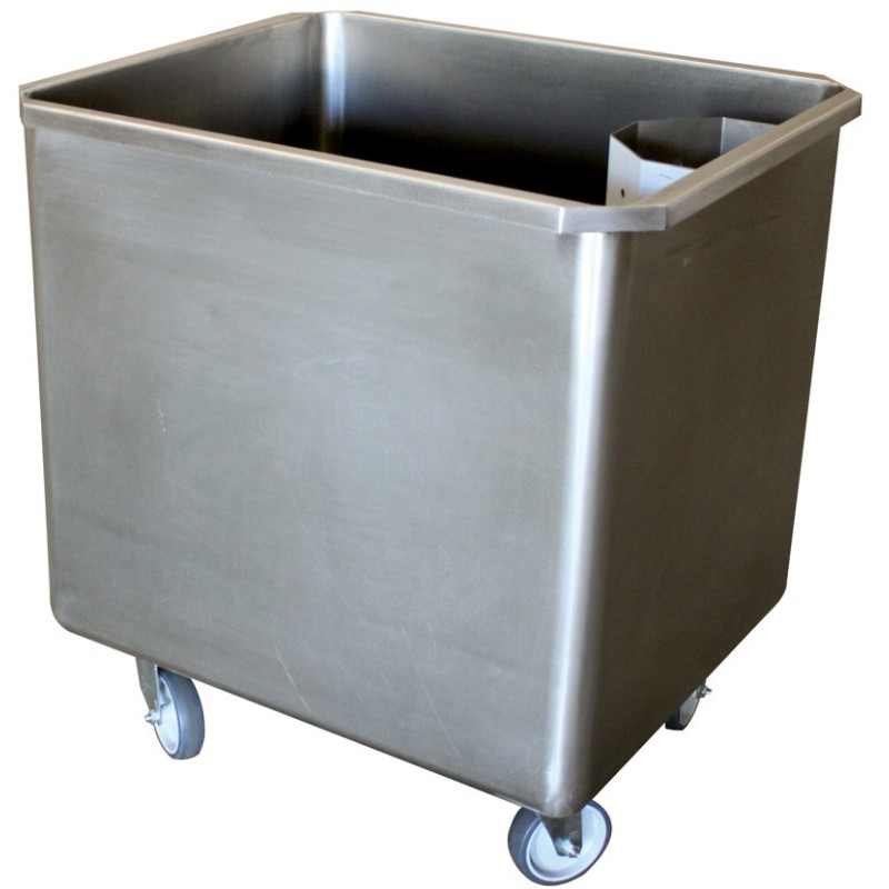 Cuve roulante alimentaire avec bonde et crépine