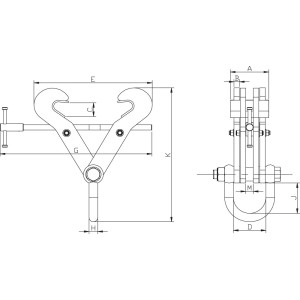 Pince à poutre acier de 2 à 15 tonnes