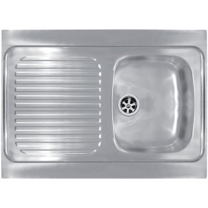 Évier inox à poser 1 cuve et 1 égouttoir