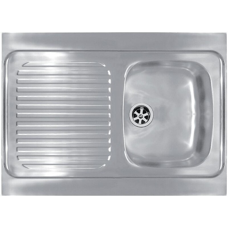 Évier inox à poser 1 cuve et 1 égouttoir