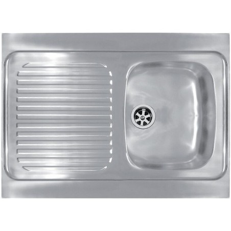 Évier inox à poser 1 cuve et 1 égouttoir