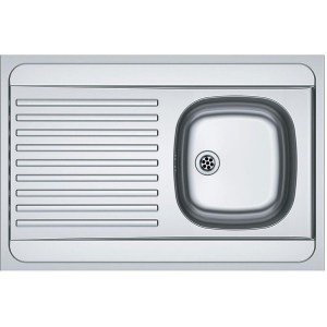 Évier inox 1000x600 à poser 1 cuve et 1 égouttoir