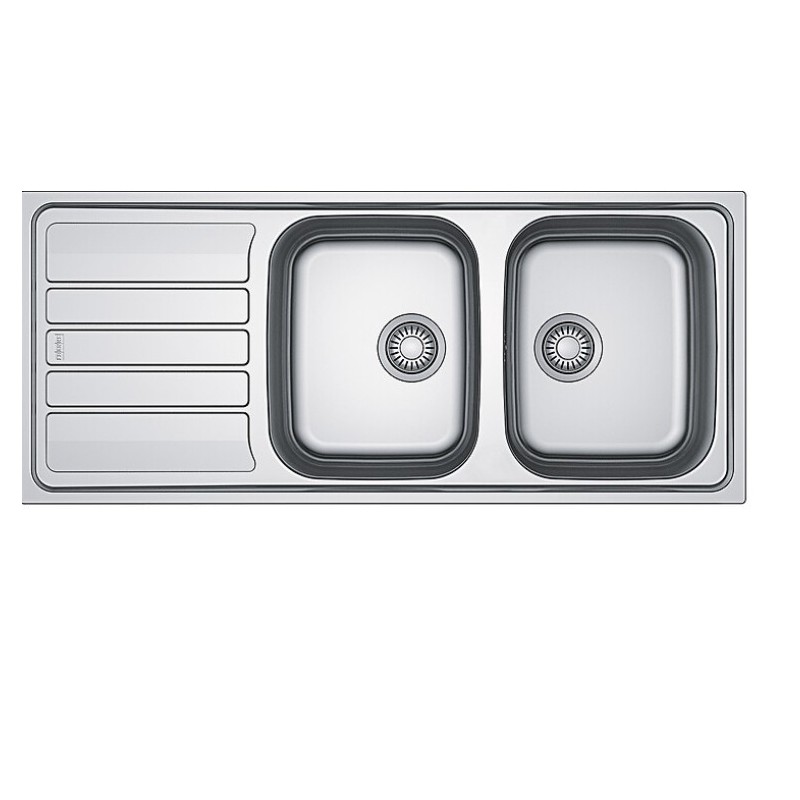 Évier à encaster inox 2 cuves et 1 égouttoir - 1160 x 500 mm