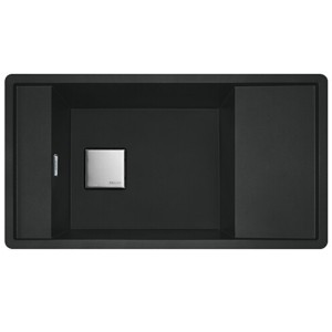 Evier grande cuve 877x495 mm  1 cuve et 1 égouttoir noir