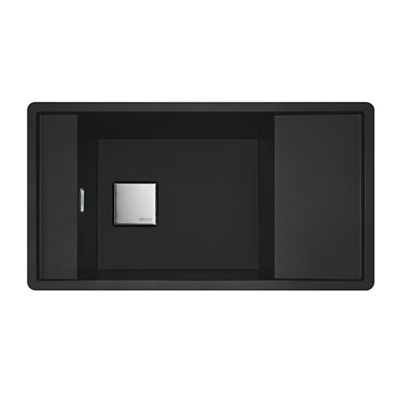 Evier grande cuve 877x495 mm  1 cuve et 1 égouttoir noir