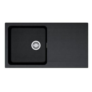 Évier de synthèse 1 cuve + 1 égouttoir 940 mm noir