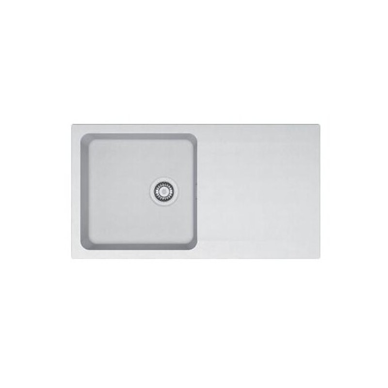 Évier de synthèse 1 cuve + 1 égouttoir 940 mm blanc