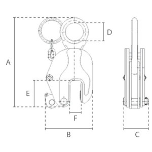 Pince de levage verticale avec mors en acier trempé