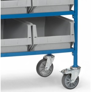 Servante avec 4 plateaux et 12 bacs plastiques