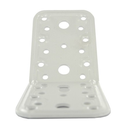 Équerre d'angle 135° pour assemblage en acier blanc